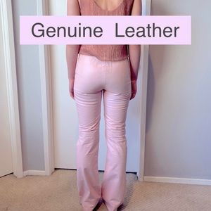 Pale Pink Leather Pants